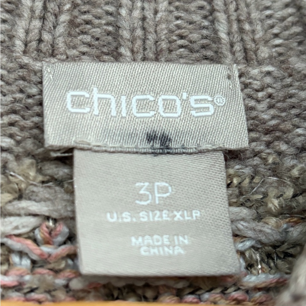 Chico’s Women's Cable Knit Sweater - Beige and Pink - SOLD OUT!! Last chance! - Picture 2 of 5